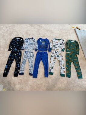 Boys Size 6 Pajamas Sets Cotton - 5 Sets